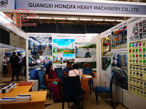 Hongfa concrete block machines at the Con Expo Bangladesh 2018