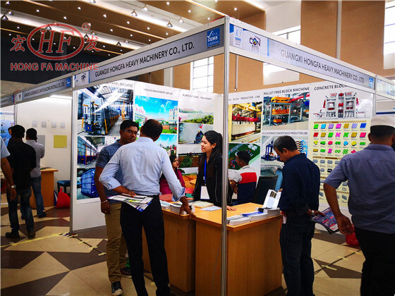 Hongfa concrete wall panel machines at the Con Expo Bangladesh